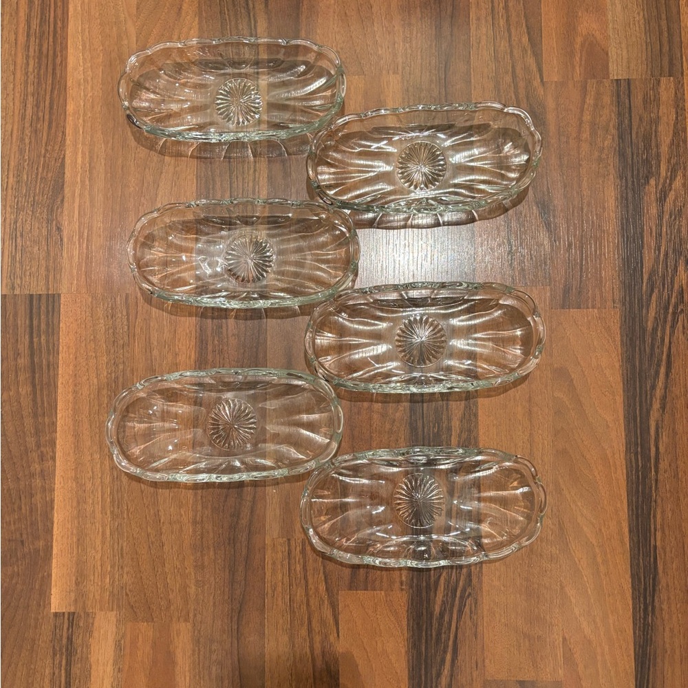 Set of 6 glass dessert dishes